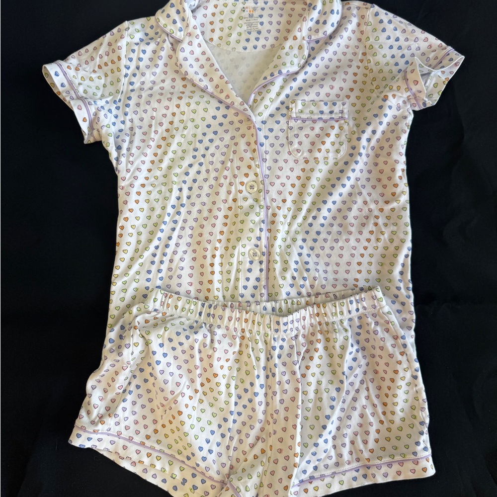 Roller Rabbit polo rainbow Heart Print Pajama Set XS